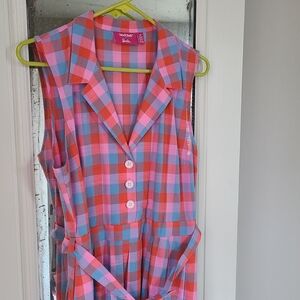 Barbie x ModCloth retro plaid dress